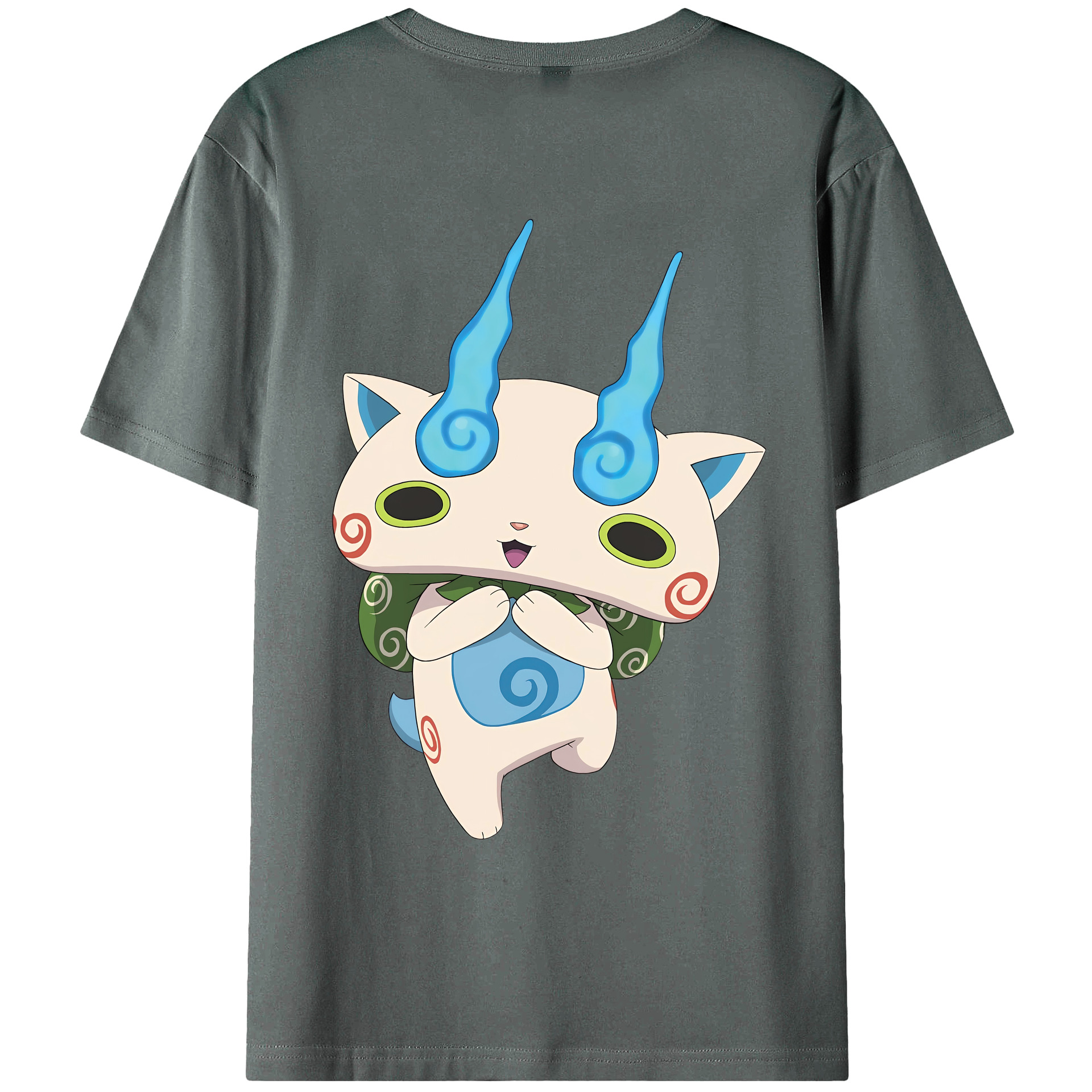 （画像用） 妖怪ウォッチ Yo-kai Watch 綿100％ メンズ半袖Tシャツ（バックプリント） 通気性